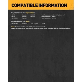 Front Brake Kit Rotors Ceramic Brake Pads for Hyundai 2015 Sonata 2.4L, Kia 2014-2016 Cadenza, Hyundai 2015 Sonata 2.0T, Hyundai 2015-2017 Tucson -(12.59”, 320mm)