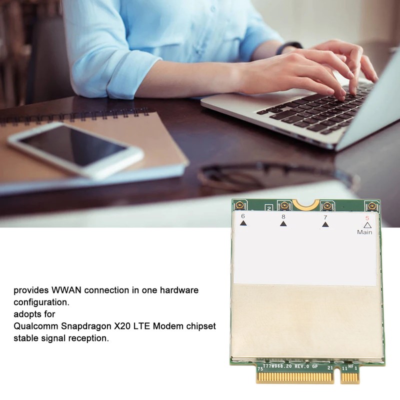 4G Network Card Stable Signal Reception DW5821 EeSIM Supported M.2
