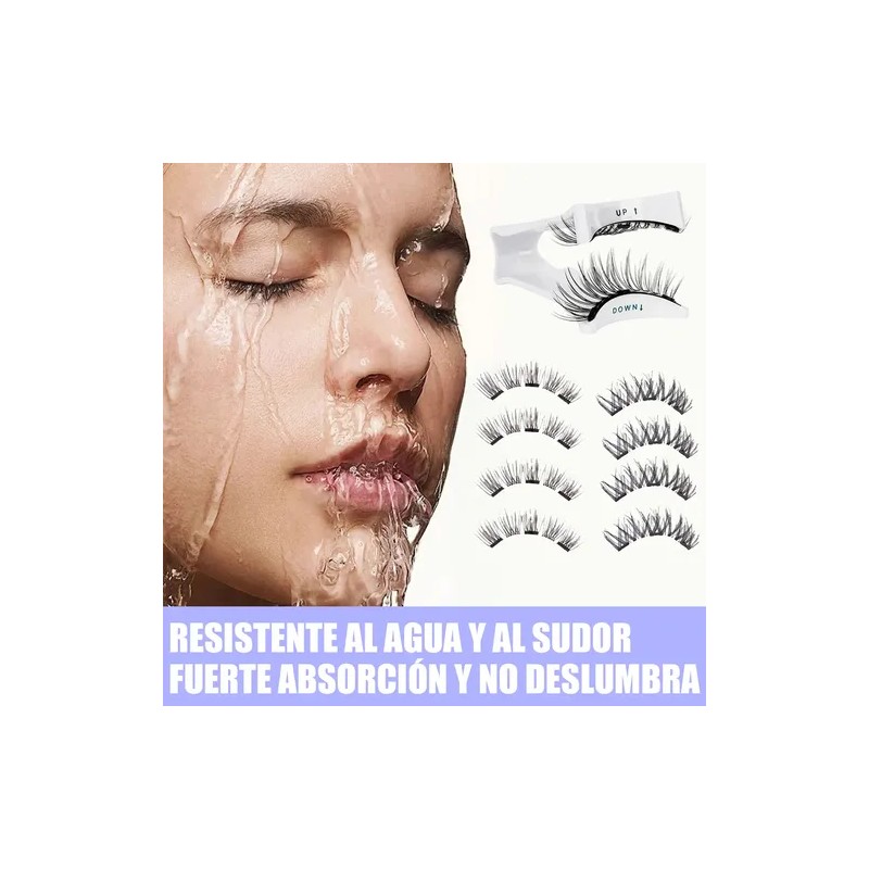 Ruishida 2 Pares Pestañas Magnéticas Reutilizables, Con Aplicador, Sin Pegamento,larga
