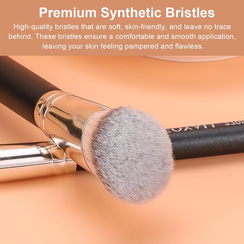 TEOYALL Angled Foundation Contour Brush, Synthetic Kabuki Brush for Concealing