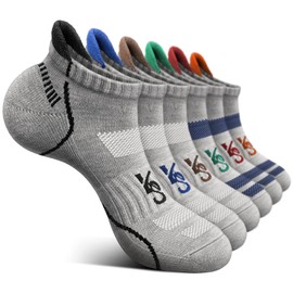 KEMISANT Mens Socks Trainer 6 Pairs, Mens Womens Athletic Socks Sports Running Socks for Outdoor Walking,Hiking,Climbing,Anti-blister Breathable Moisture Wicking(6Pairs,Shoe Size:6-8)