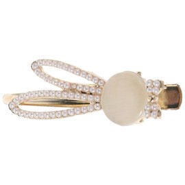 Ipetboom Bunny Hair Clips Cute Rabbit Ear Design Non Slip Alligator Clips with Imitation Pearl for Everyday Use and Special Occasions Accessory for Hair