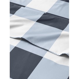 3 Piece Gingham Sheets for Twin XL Size Bed – Luxury Flat Sheet 66 x 102, Fitted Sheet 39 x 80 and 1 Pillowcase 20 x 30 – Deep Pocket, Ultra-Soft, Blue and White Sheets – Oeko-TEX Bed Sheet Set