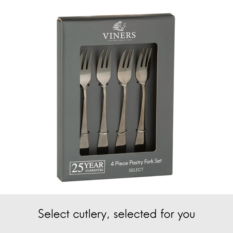 Viners Select Set of 4, 18/0 Stainless Steel Pastry Fork