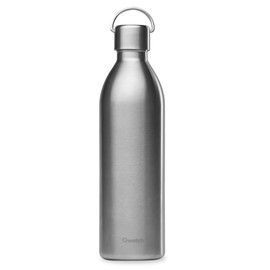 Qwetch - Active Stainless Steel Vacuum Flask 1 Litre - Drinking Bottle with Recycled Stainless Steel Handle - Cold for 24 Hours and Hot for 12 Hours - Waterproof, BPA Free & Compact