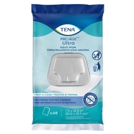 TENA ProSkin Ultra Body Wipes for Adults, 48 Count (Pack of 1), White