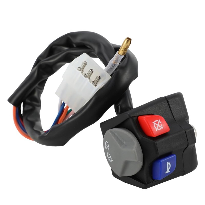 Runfarr Motorcycle Handlebar Switch, Plug & Play On/Off Switch Grip