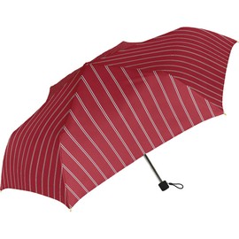 Natural Basic Folding Umbrella Rope Stripe Red