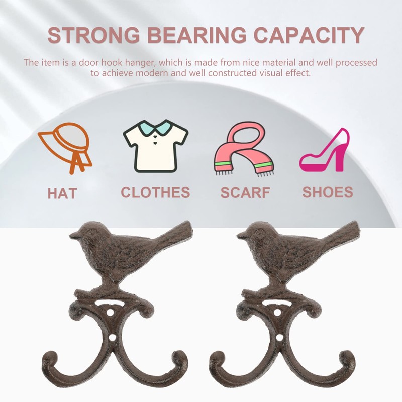 Alipis Retro Cast Iron Double Birds Wall Hook Vintage Wall