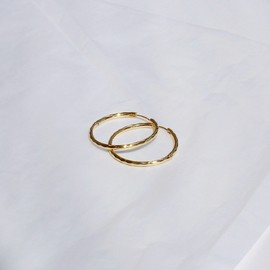 Gold & Deer 14k Gold Field Simple Cutting Bling One-Touch Ring Earrings White Gold / 골드앤디어 14k 골드필드 심플 컷팅 블링 원터치 링귀걸이 화이트 골드 ( White Gold)