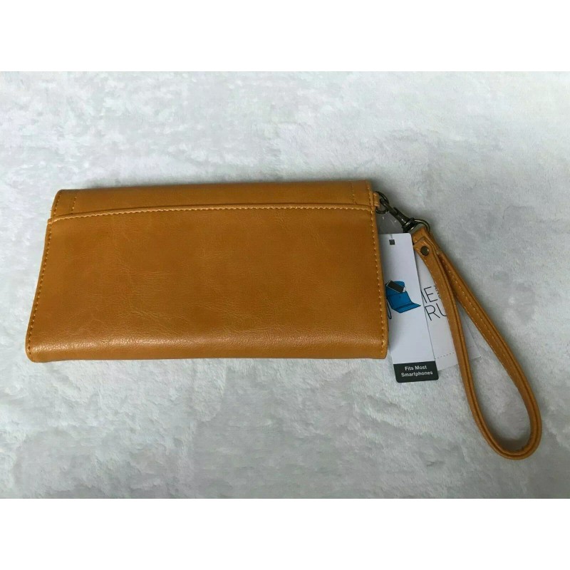 Time & Tru Women's Yellow Isabella Wristlet Smartphone Wallet 7.75"