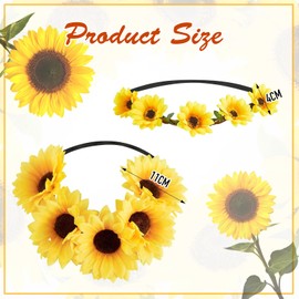 Sunflowers Headband Flower Wreath Hair Headband Sunflower Children's Sunflowers Headband Hair Accessories Fancy Dress Women's Headband Sunflowers Carnival Flowers Headdress Costume Women's Accessory
