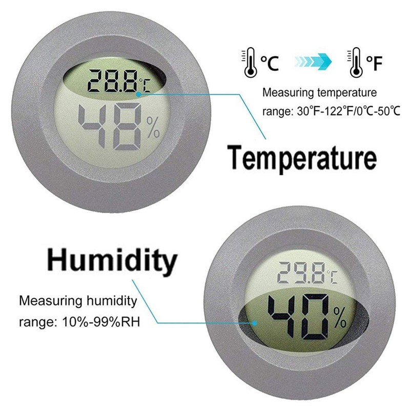 JEDEW 2-Pack Mini Digital Hygrometer Gauge Indoor Thermometer, Temperature Humidity