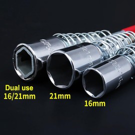 Spark Plug Wrench SENRISE T-Handle Universal Joint Spark Plug Removal Tool for Fastening and Demolition of The Spark Plug Sleeve (Long, 21mm)