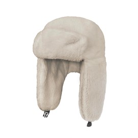 TopTie Winter Hats with Earflaps for Women Men, Ushanka Trapper Fur Lined Warm Cap-Off White