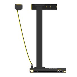 GLOTRENDS 300mm M.2 Key M to PCIe 4.0 X16 Riser Cable for Desktop PC, Equipped with 75W/12V SATA Power Cable (M.2L-PCIE90-300MM)