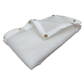 (White) Super Heavy Duty Mesh Tarp Net Sail Sun Shade Awning and Fence Screen Patio and Canopy Cover (6' x 10') Finished Size 5'.6 X 9'.6