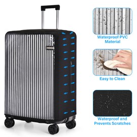oscaurt Luggage Cover Clear Travel Suitcase Protector Suitcase Covers for Luggage 20 inch Transparent PVC Luggage Cover Protector