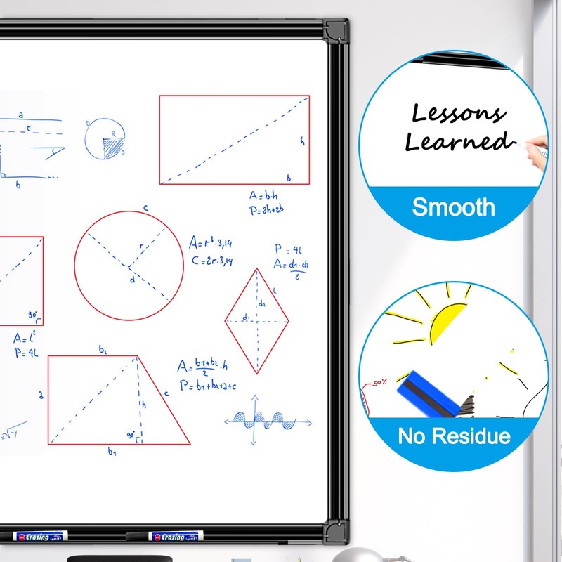 H-Qprobd 48"x24" Magnetic White Board Dry Erase Wall Mount Whiteboard