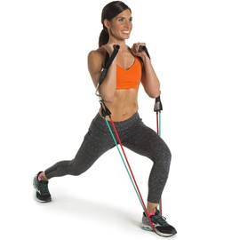 GoFit Power Tubes – Latex Rubber Resistance Band Tubes for Home Fitness and Strength Training - 20 pounds, Aqua, GF-ST20