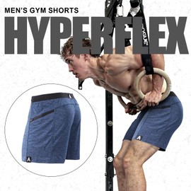 Anthem Athletics Hyperflex - Pantalones cortos de entrenamiento para hombre de 5, 7 y 9 pulgadas, con bolsillo con cierre para correr, entrenamiento deportivo y gimnasio, Iron Navy G2, Small