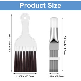 2 Pcs Air Conditioner Cleaning Kit Ac Fin Comb Radiator Comb Ac Coil Cleaning Brush Condenser Fin Straightener Ac Evaporator Comb Stainless Steel Air Refrigerator Fin Cleaner Plastic Whisk Brush
