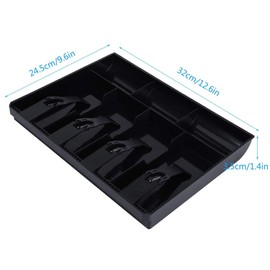 Cash Drawer Cash Tray Drawer Register Insert Cash Drawer Replacement Removable Cash Drawer for Cash System (7 Grids with Plastic Clips)