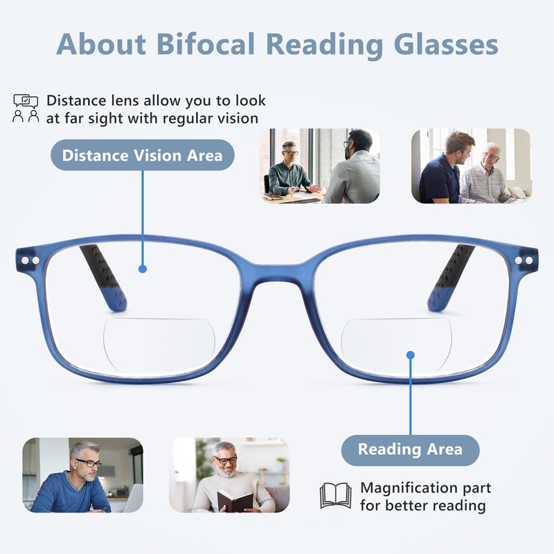 EASY READ EASY READ 2 Pairs TR90 Bifocal Reading Glasses