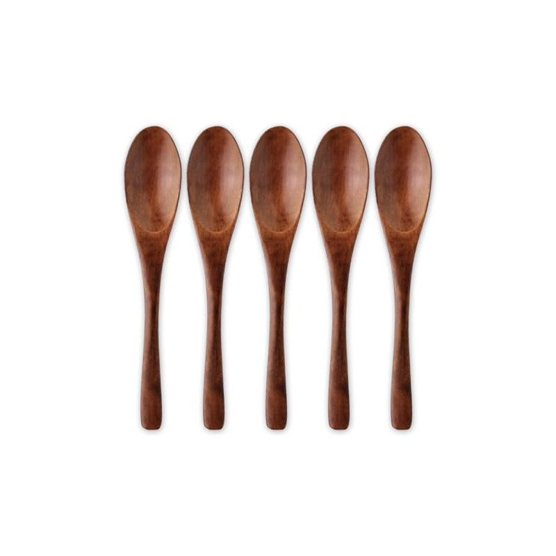 J-kitchens Wooden Lacquered Multi Spoons, Set of 5, Small, 5.5