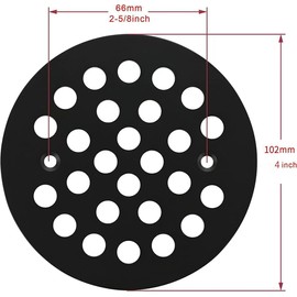 xumy Shower Drain Cover Round Matte Black Drain Strainer Screw in Shower Drainer Grates with Screws for Floor Bathroom (4 Inch)