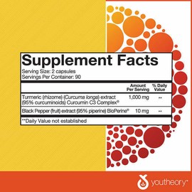 n/a YOUTHEORY TURMERIC 1,000 MG., 180 CAPSULES