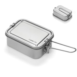 ZING TTI titanium lunch box 27oz, with sealed lunchbox, leak-proof lunch container, for travel, work of metal lunch boxes, dishwasher cleaning, environmental food storage solutions