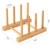 HBlife 4pcs Bamboo Dish Plate Bowl Cup Book Pot Lid