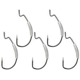 Gamakatsu Weighted Super Line EWG - 5 Offset Hooks with Weight, Size / Weight: 3/0 / 3.5 g