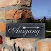 Exit Sign with Arrow Left or Right - Slate Engraved