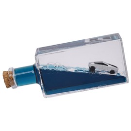 Honsheng Unsinkable Cyber Truck Pickup Car Toy Model Acrylic Paperweight Desk Decorations Liquid Wave Cruise Ship Fluid Drift Bottle Boat in a Box Toys