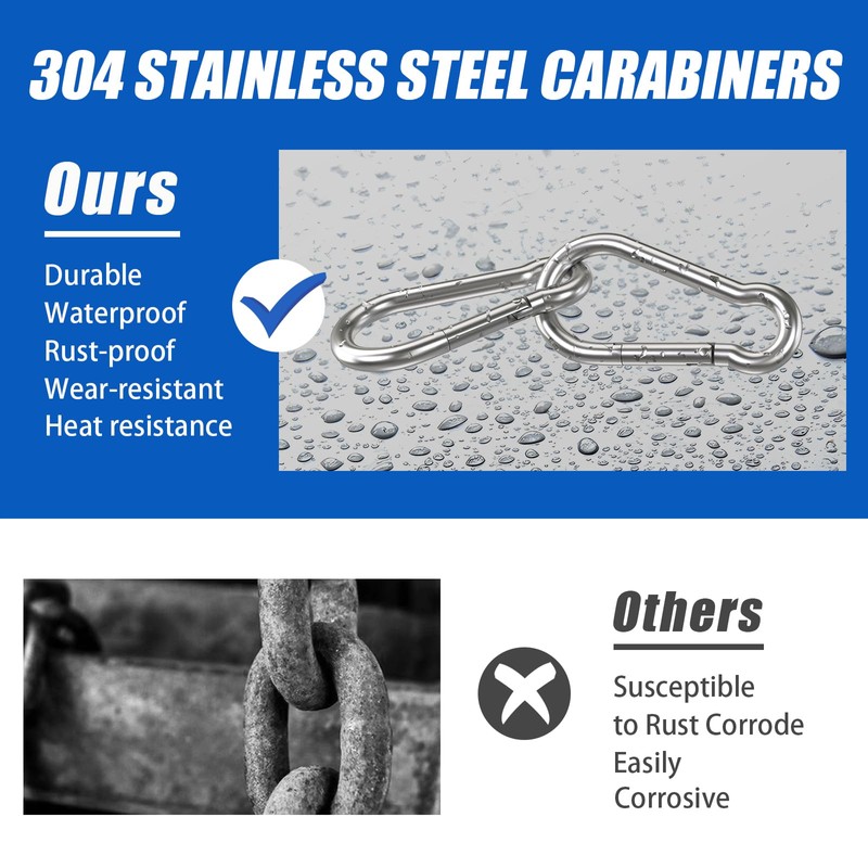 Large Carabiner Clip Hooks, 2pcs 7 inch Carabiners Heavy Duty,