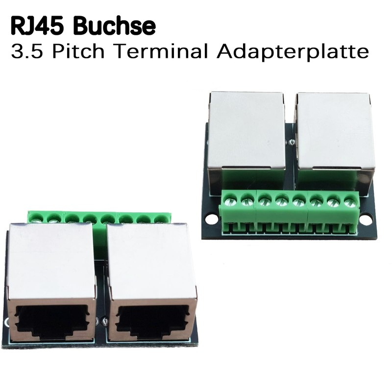 XIFUHUI 2pcs RJ45 Ethernet Breakout Board Single Socket Adapter, 2.54