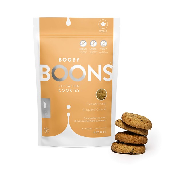 Booby Boons Lactation Cookies, Caramel Crunch, 168g bag