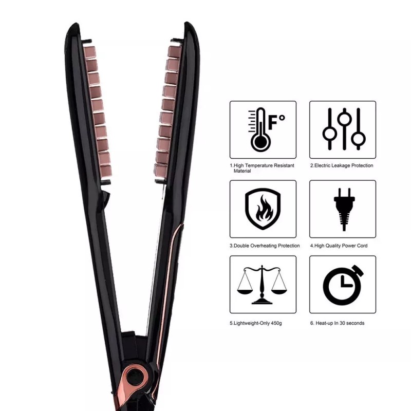 AIKO PRO 2-in-1 Hair Volumizing Iron Hair Straightener Ceramic Crimper