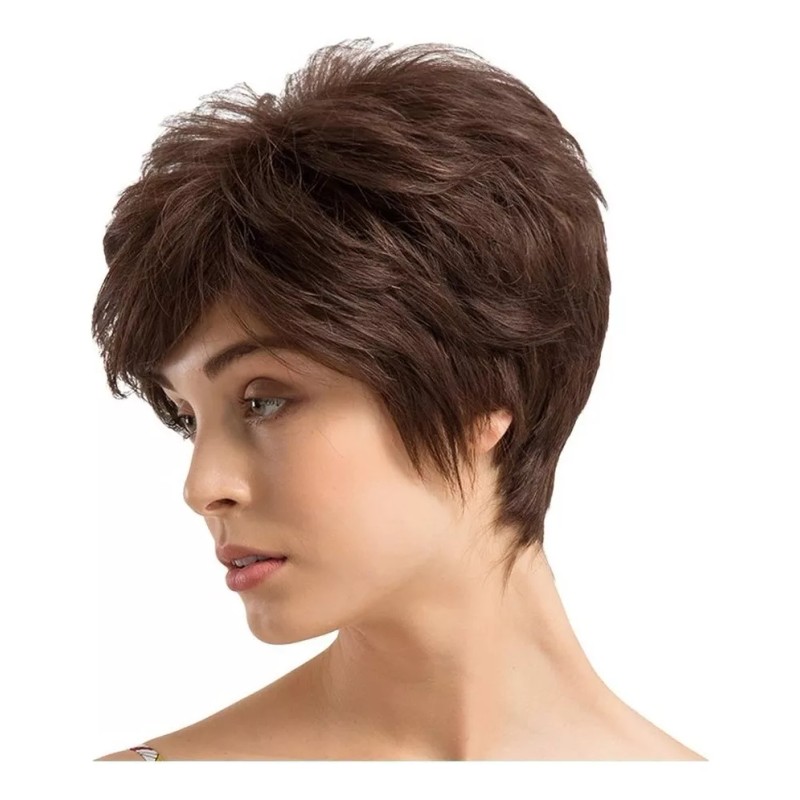 generic Peluca De Corte Pixie De Pelo Corto Natural De