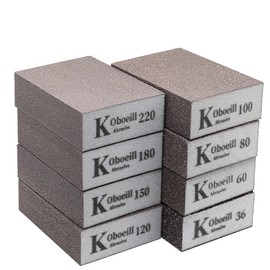 8pcs Sanding Block, Sanding Sponges with 8 Grits (36, 60,80, 100,120,150,180,220) Coarse/Medium/Fine/Superfine Wet and Dry Dual-use Abrasive Pads, Washable and Reusable Sandpaper for Wood Walls Metal