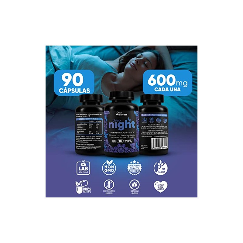 Deep Night Sueo Reparador, Profundo y de Calidad Ingredientes Triptfano,