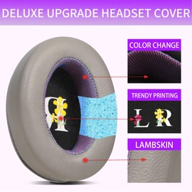 Jomwag Sheepskin Replacement Earpads for WH-1000XM3 Gold/Purple - Durable & Comfortable Ear Pads