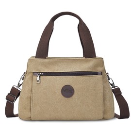 FANDARE Retro Handbags Canvas Shoulder Bag Women's Shoulder Bag Women Crossbody Messenger Bag Shopper Travel Work Bag, khaki, Retro