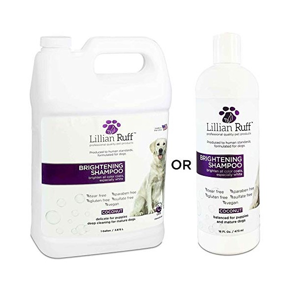 Lillian Ruff Ultra-Brightening Professional Whitening Shampoo for Dogs with Aloe