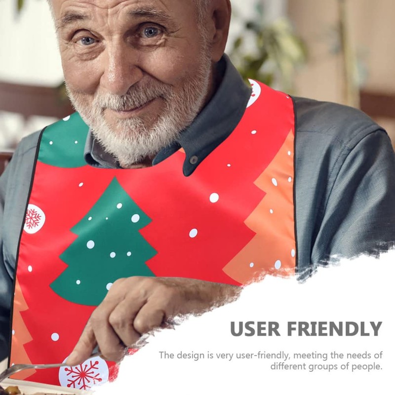 Ciieeo Christmas Themed Adult Bibs for Eating Washable Elderly Dinning