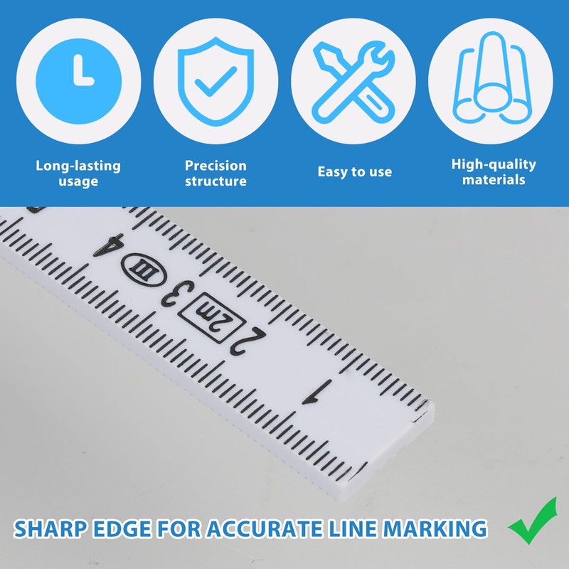 Folding Rule 2m with Angle Scale ，Foldable Meter Stick, Large