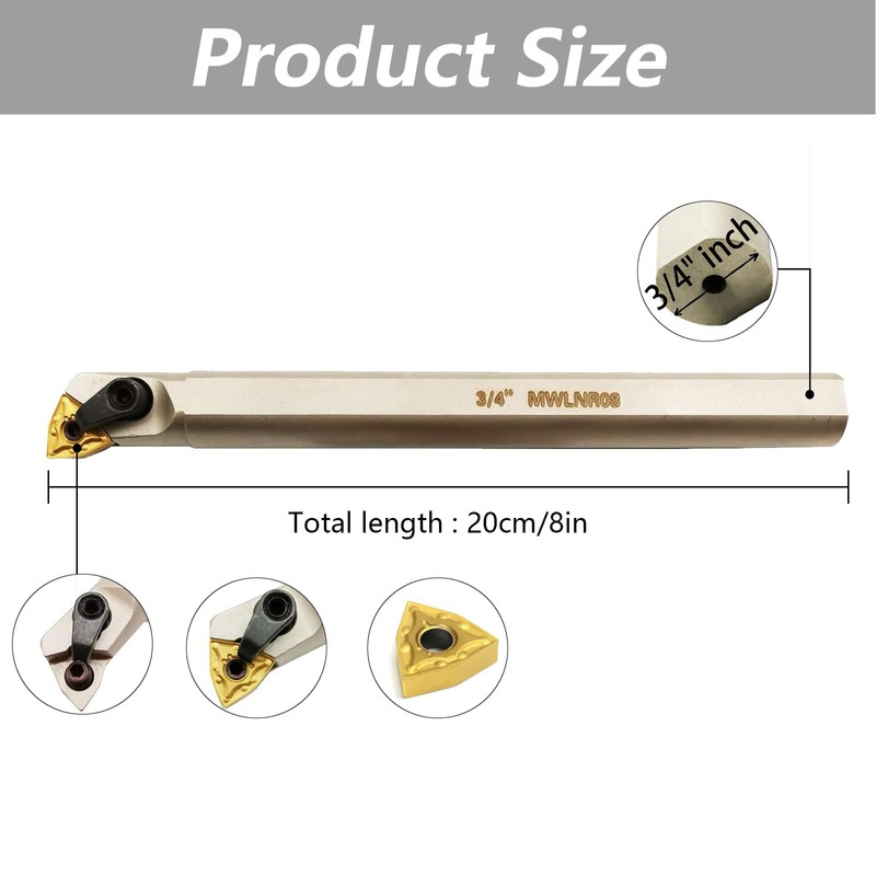 Lathe Chisel, 3/4 Inch Turning Chisel Drill Bar 20 mm