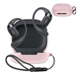 for SHOKZ OpenFit 2 Case Cover,NOUKAJU Earphone Protective Cover(with Carabiner + Lanyard) Drop-Proof,Shock-Proof,Dust-Proof,Protective Case for SHOKZ OpenFit 2(Pink)
